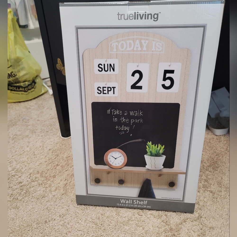 Decorative Wall Shelf with Todays Date